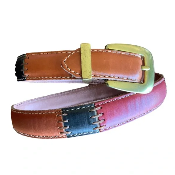 小物 Vintage Patchwork leather belt Fossil | Accessories | Fossil Patchwoork Leather Belt Size 34 Tan